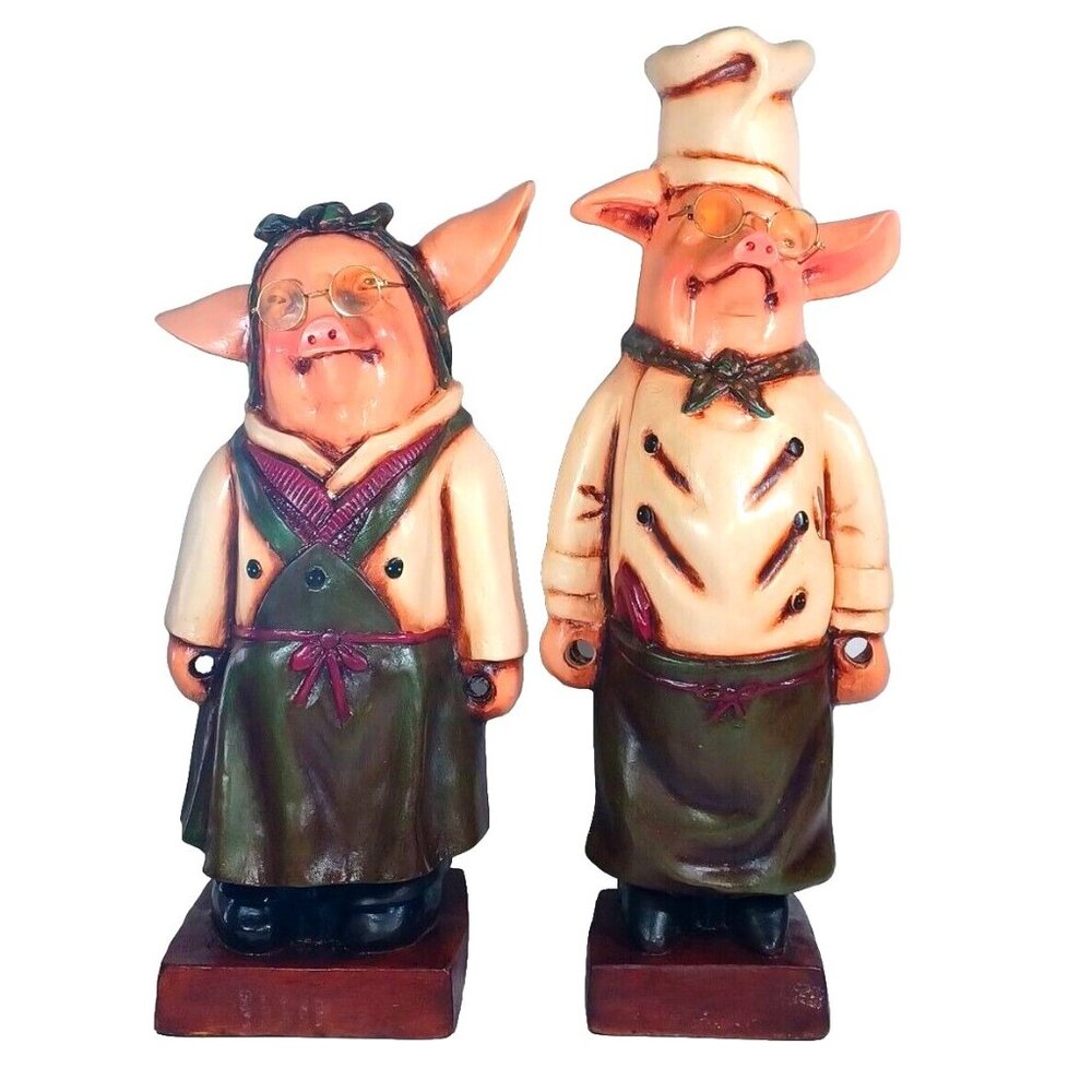 Vtg Bombay 25" R Shipman Pig Chef Cook Maid Sculptures Kitchen Restaurant Decor - Picture 10 of 15